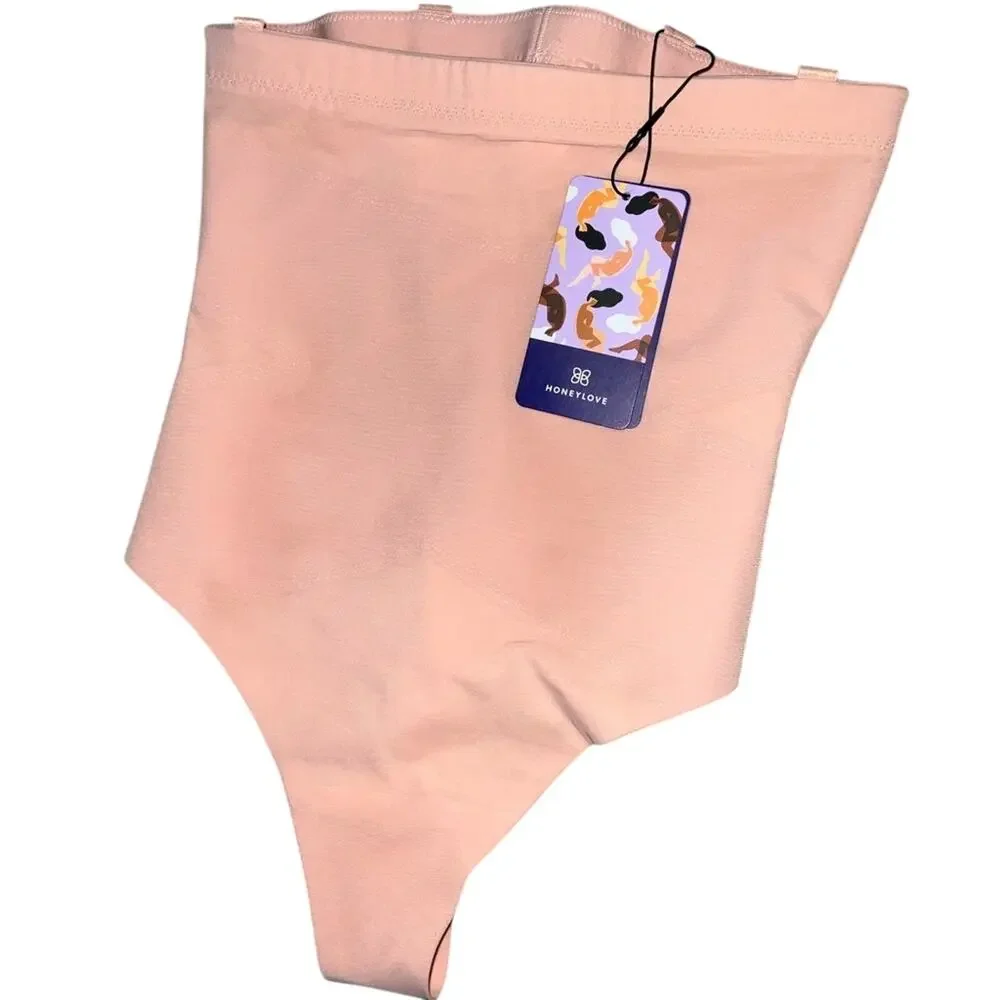 Honeylove SuperPower Thong Bridal Wedding High Waist Tummy Control NWT PINK M